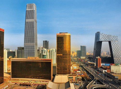 北京第一高楼330米国贸大厦建成开业