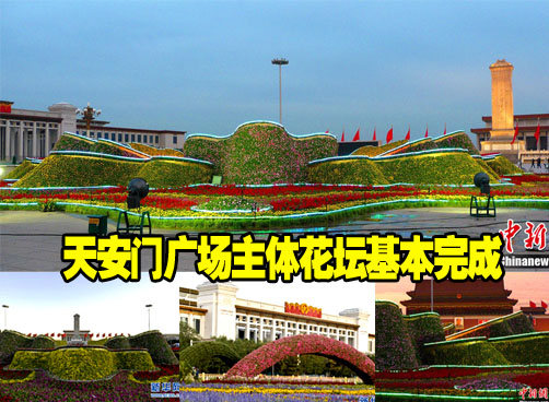 “盛世牡丹”国庆绽放 扮靓天安门
