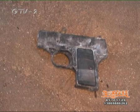 赶海儿受惊  海滩惊现“手枪”