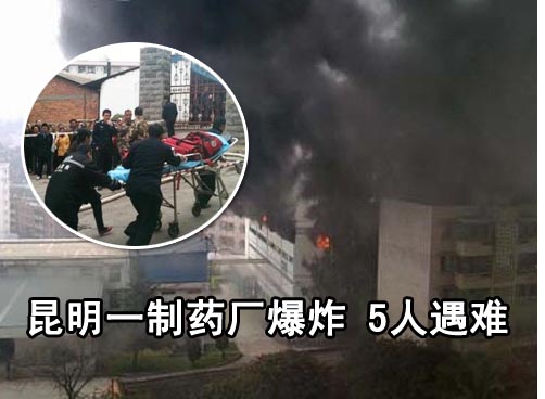 昆明一制药厂突然发生爆炸　5人已遇难