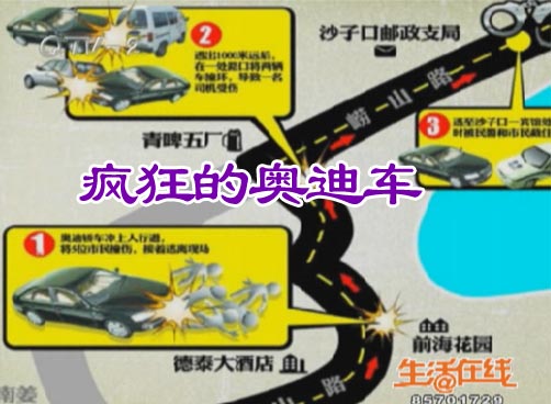奥迪车香港路狂奔，伤五人撞四车